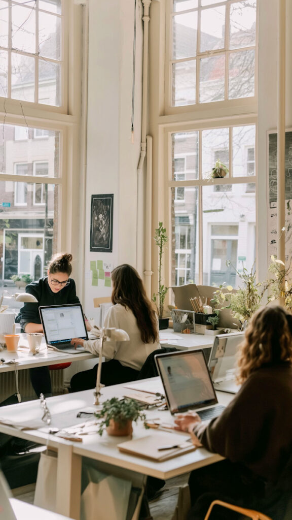 Home Bright Creative Workspace With Working Women 1 576x1024